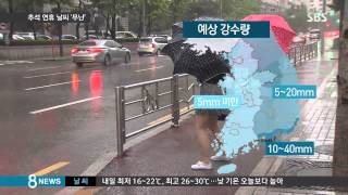 [날씨] 오늘 밤사이 비 그쳐…추석연휴 날씨 '무난' (SBS8뉴스|2014.9.3)