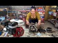 Timelapsegenius girl repairs and restores all types of engines to help people in the village