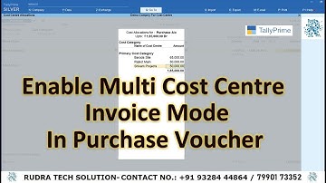 Multiple Cost Centre In Purchase Voucher Entry Invoice Mode Tally Prime Software