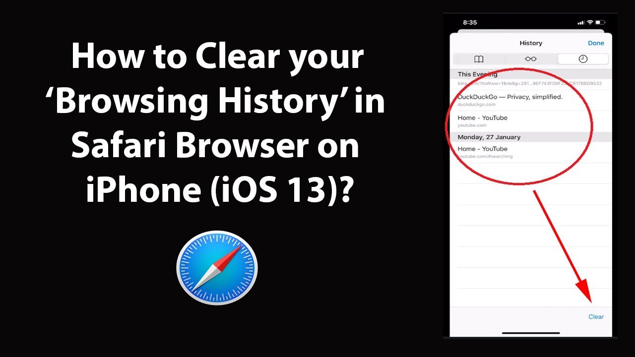 clear browser history safari iphone