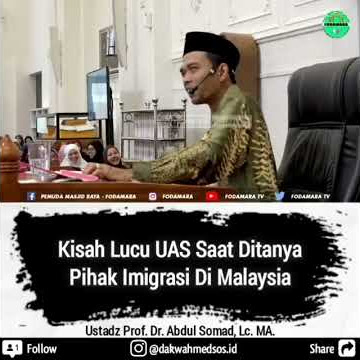 kisah Ustadz Abdul somad ketika ingin berangkat ke Kuala Lumpur Malaysia. Lucu 😂