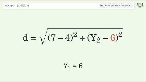 Find the distance between two points p1 (4,6) and p2 (7,3): Step-by-Step Video Solution