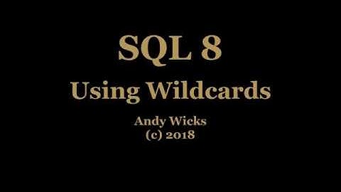 SQL - Using Wildcards