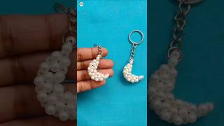 Beaded Moon Keychain 🌙  #shorts #keychain #moon #handmade #craft #diy #trending #viral #easy #beads