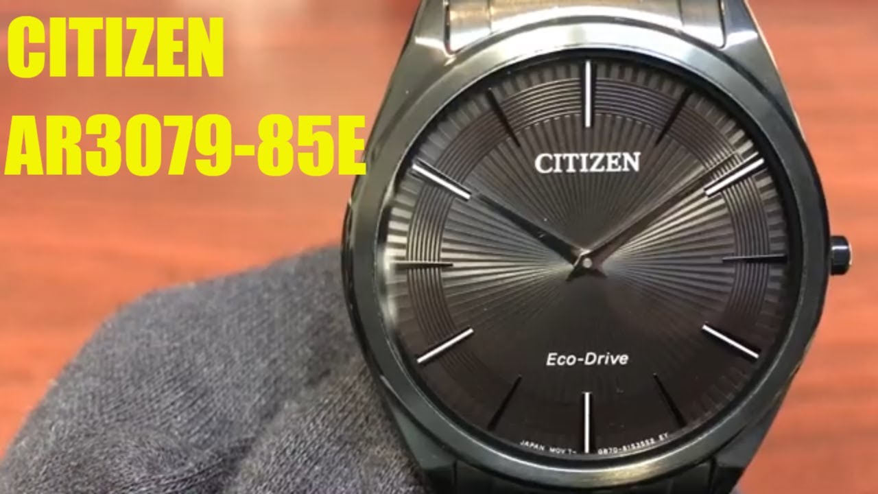 Citizen Eco-Drive Stiletto Ultra-Thin Black Watch Ar3079-85E - Youtube