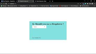 Simple Dropdown Project | For Coding Ninjas CC React skill test