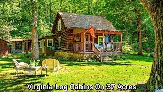 Virginia Log Cabins On 37 Acres | VA Real Estate | BnB Log Cabins Potential |Virginia Picnics Cabins
