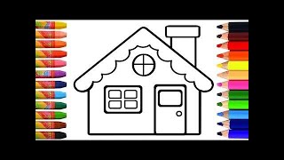 House drawing painting,colouring | easy acrylic painting for kids | Art and Learn