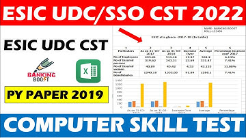 ESIC UDC/SSO Computer skill test | Previous year paper 2019