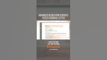 Advanced Resolution Services - Remove Security Freeze: I Dispute