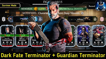 Dark Fate Terminator, Guardian Terminator + Ravenous Mileena | Survivor Mode elder Tower | MK Mobile