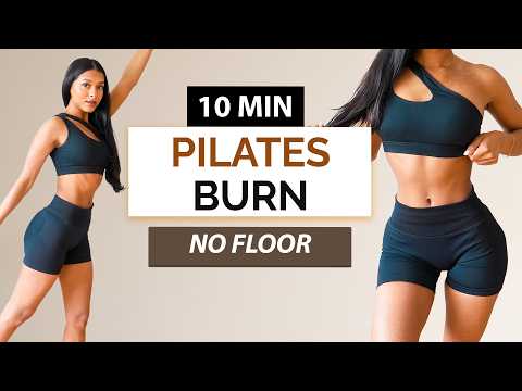 10 MIN ALL STANDING PILATES WORKOUT | Full Body Tone, Low Impact HIIT