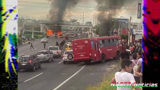 Queman Camiones durante Enfrentamiento en Zapopan (Jalisco)