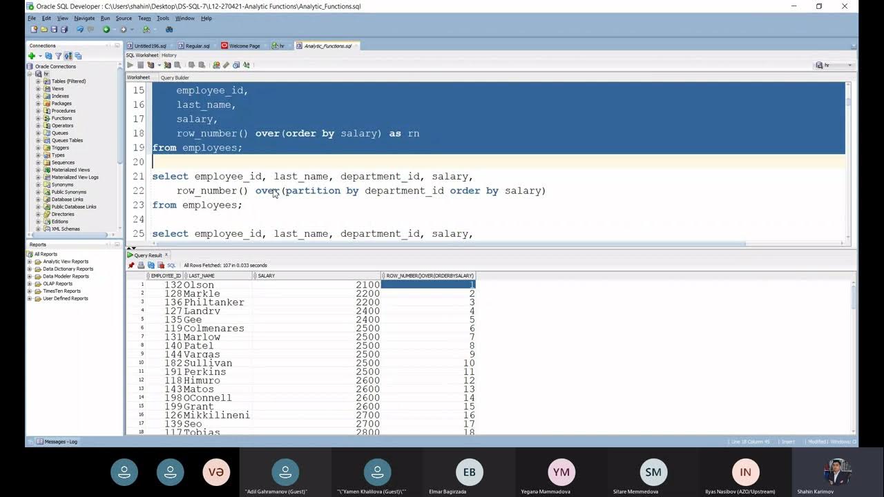Oracle SQL - Analytic Functions by Shahin Karimov - YouTube