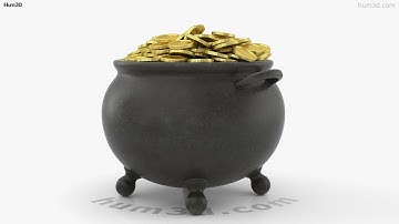 Pot with Gold Coins 3D model by 3DModels.org
