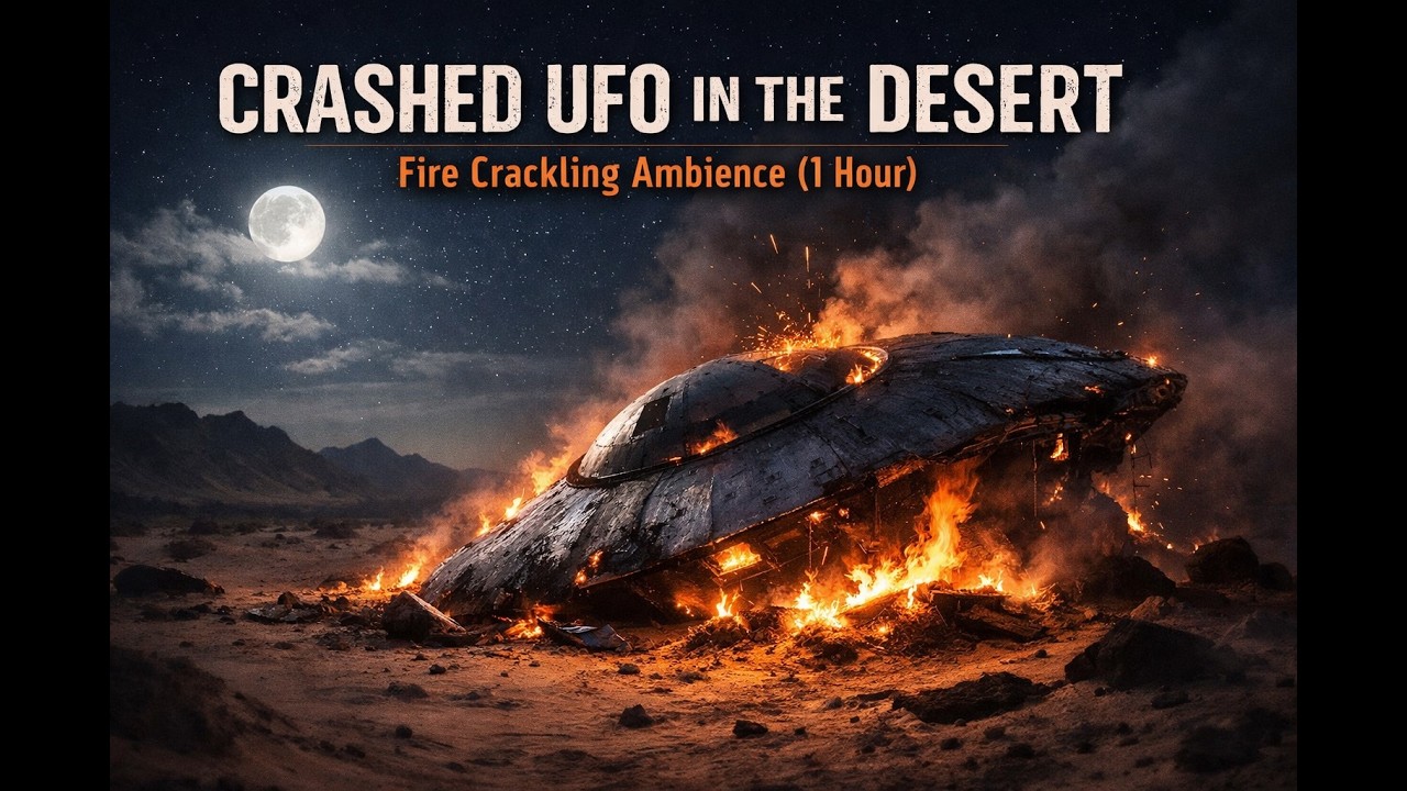 Crashed UFO in the Desert – Fire Crackling Ambience (1 Hour Sci-Fi Atmosphere)