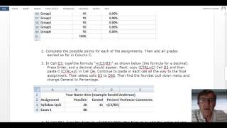 EDCI 3301 Excel Gradebook Instructions