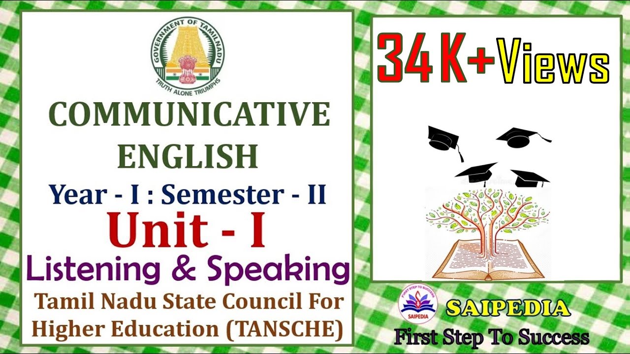 Communicative English Unit 1| Part 1 Listening and Speaking| UG 1st ...