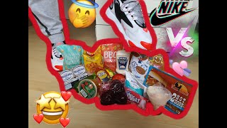 Nike Shoes Vs Jellyball,Radish,Mozzarella,Crunchy Snacks And Vegetables, Shoe Crushing Food Asmr