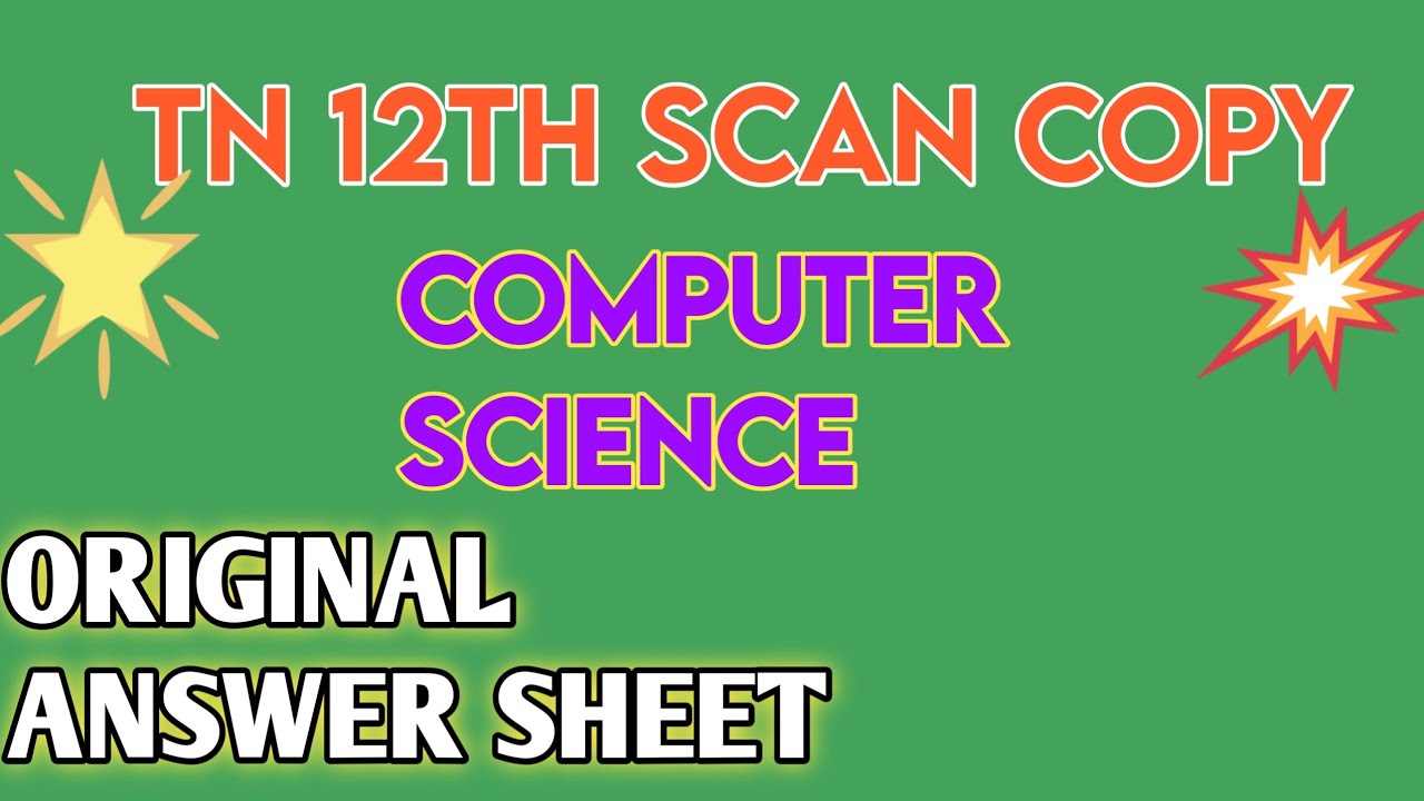 TN 12th Computer Science scan copy (public answer sheet)/English medium