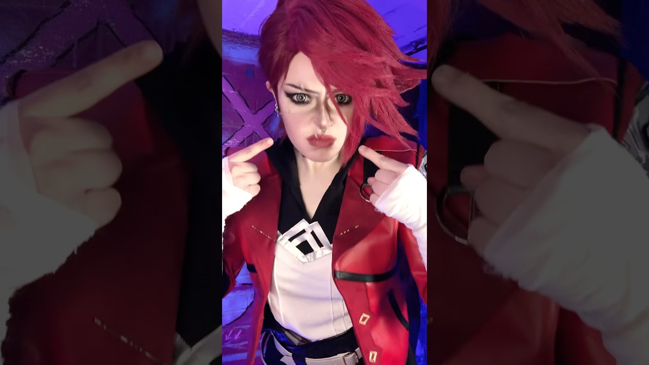 you see this look on my face ?! #cosplay #videogames #makeup #arcane #leagueoflegends #vi
