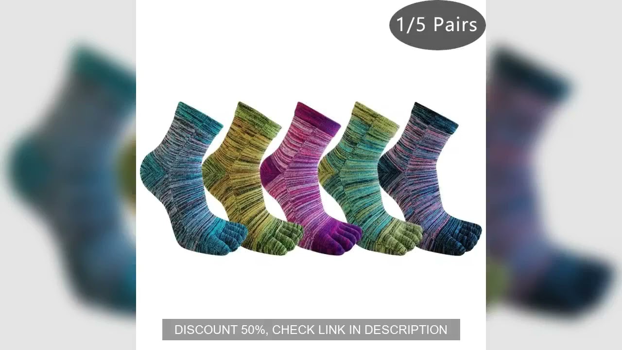 1/5 Pairs Colorful 5 Finger Socks Business Man Cotton Striped Young Casual Sweat-Absorbing Happy Par