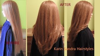 Long layered haircut | V shaped haircut | Face Framing layers haircut | Long V haircut with layers