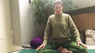 Hatha yoga stretch oefening zittend