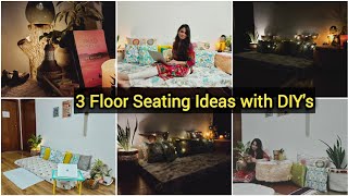 3 Renter Friendly Floor Seating Home Decor Ideas - 3 DIY Ideas #lowsittingarrangement #homedecor