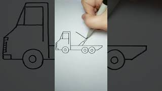رسم سيارة قلاب بطريقة سهلة وبسيطة وجميلة #shorts