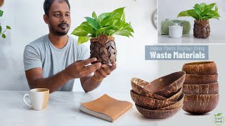 Create Stylish and Sustainable Indoor Plant Displays Using Waste Coconut Shell Pieces//GREEN DECOR