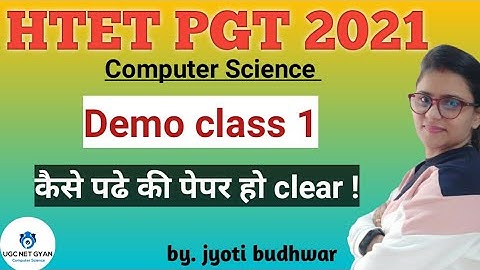 HTET PGT COMPUTER SCIENCE 2021 | Demo Class 1 | UGC NET GYAN