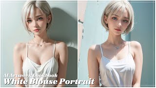 [Ai Artworks Lookbook] White Blouse Portrait
