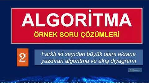 Algoritma Örnekleri-2- Farklı iki sayıdan büyük olanı ekrana yazdıran #algoritma ve akış diyagramı
