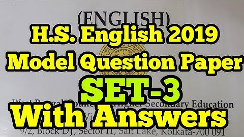 H.S.English 2019, Model Solved Question Paper,Part-A & B,WBCHSE, Set-3
