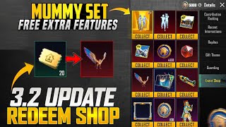 Free Falcon Companion | Free Mummy Set Extra Features | New 3.2 Update Redeem Shop | PUBGM screenshot 4