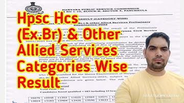 HPSC HCS (Ex.Br.) & other Allied Services Category Wise Result 2024 / HPSC HCS (Ex.Br.) result