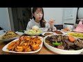 엄마가 차려주는 생일상 양은.. 투뿔갈비찜,주꾸미,잡채 생일상 먹방 Korean mukbang eating show