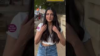 Malavika Mohanan Oozing Hotness In White Top And Thighs Shorts At Kromakay Salon In Juhu