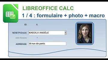 1/4 présentation - formulaire de profil avec photo macro dans LibreOffice CALC