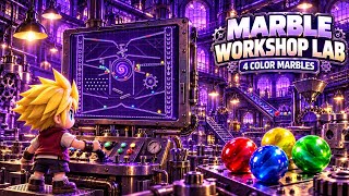 [Marble Race] Chaos at the Purple Marble Foundry! | 4-Color Marble Race