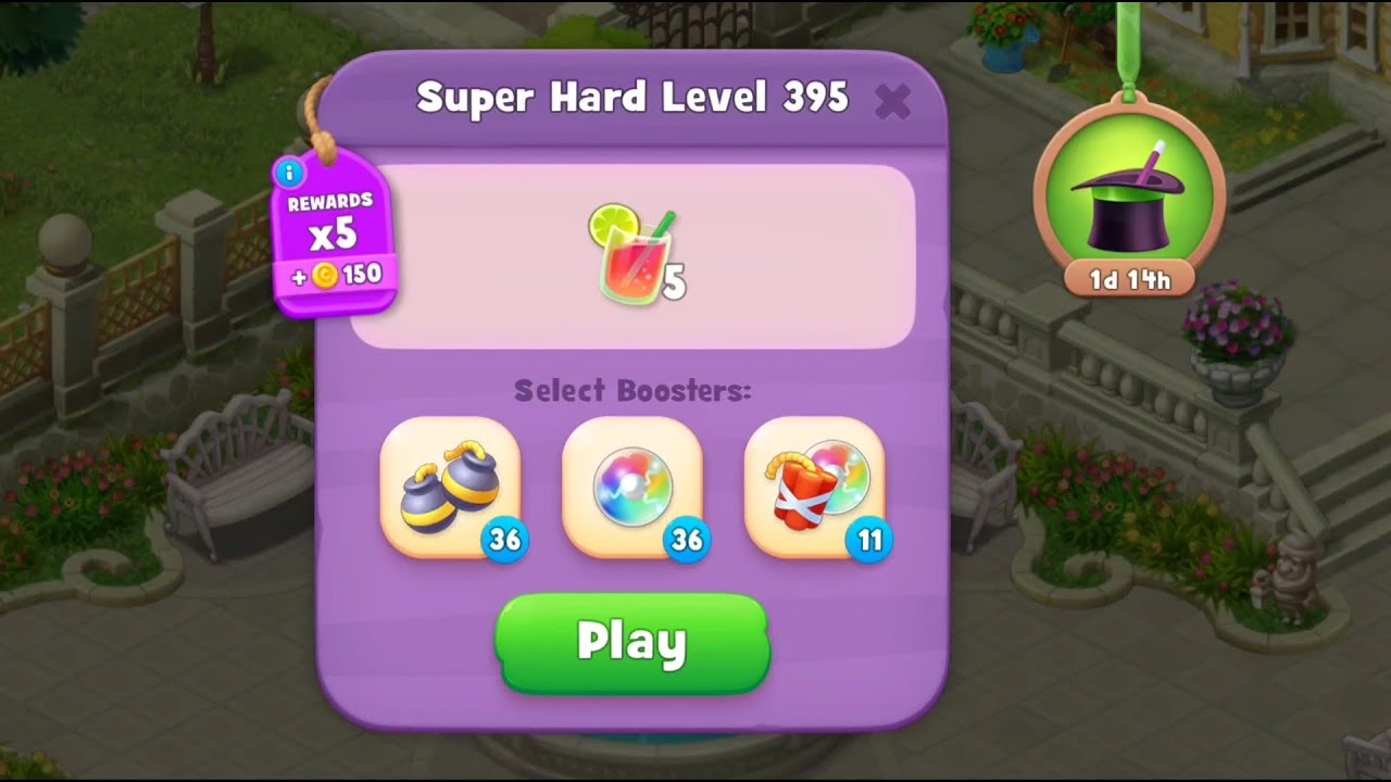 Gardenscapes Level 395 Walkthrough 