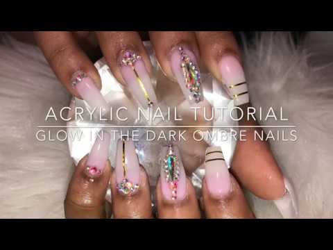 Acrylic Nails Tutorial Glow In The Dark Ombre Nails
