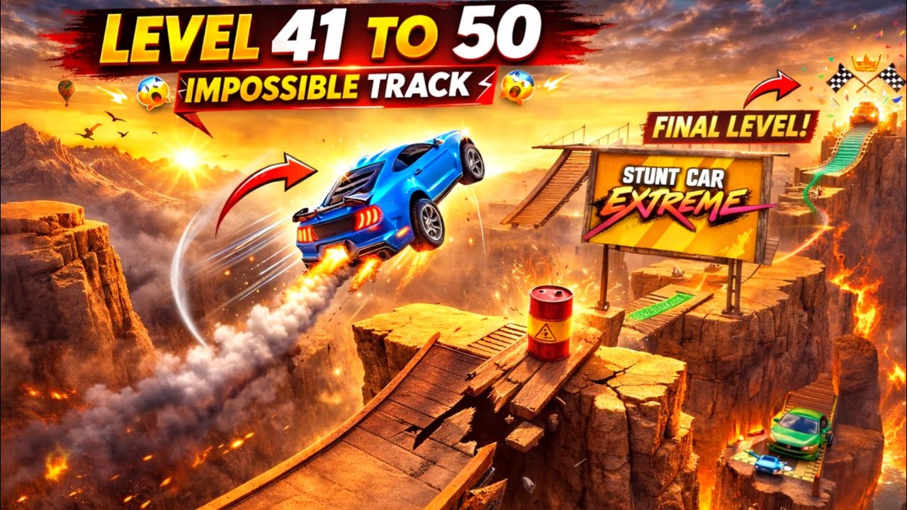 Level 41–50 IMPOSSIBLE Track 😱 Can This Car Survive the Deadliest Jumps Gameplay 🔥 