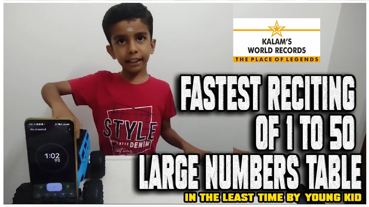 Fastest Kid in the World Recites 50 Large Numbers in RECORD TIME - YouTube