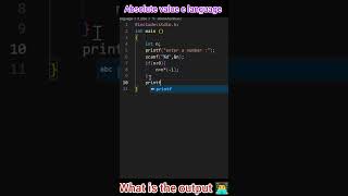 absolute value in c language 👨💻#coding #codingbat #programminglanguage #python #youtubeshorts
