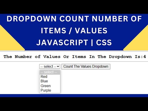 Count Number Of Items Values In Dropdown