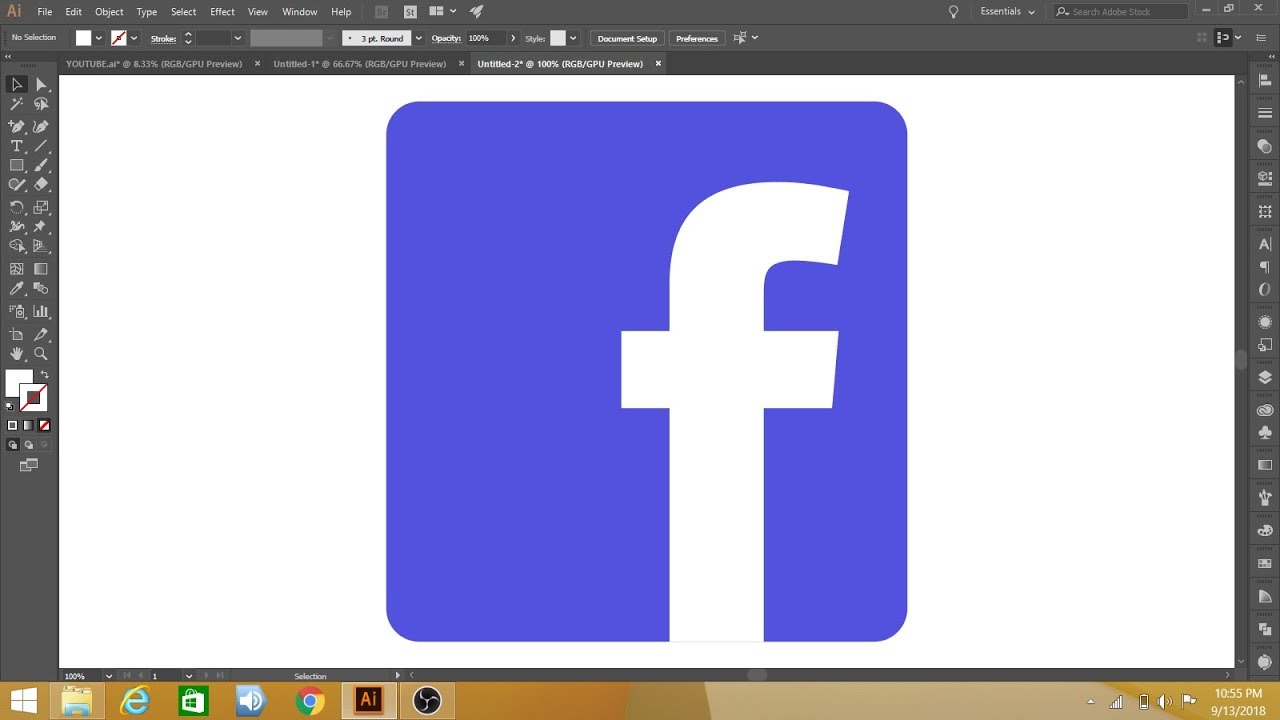 How To Make Facebook Logo Adobe Illustrator Youtube