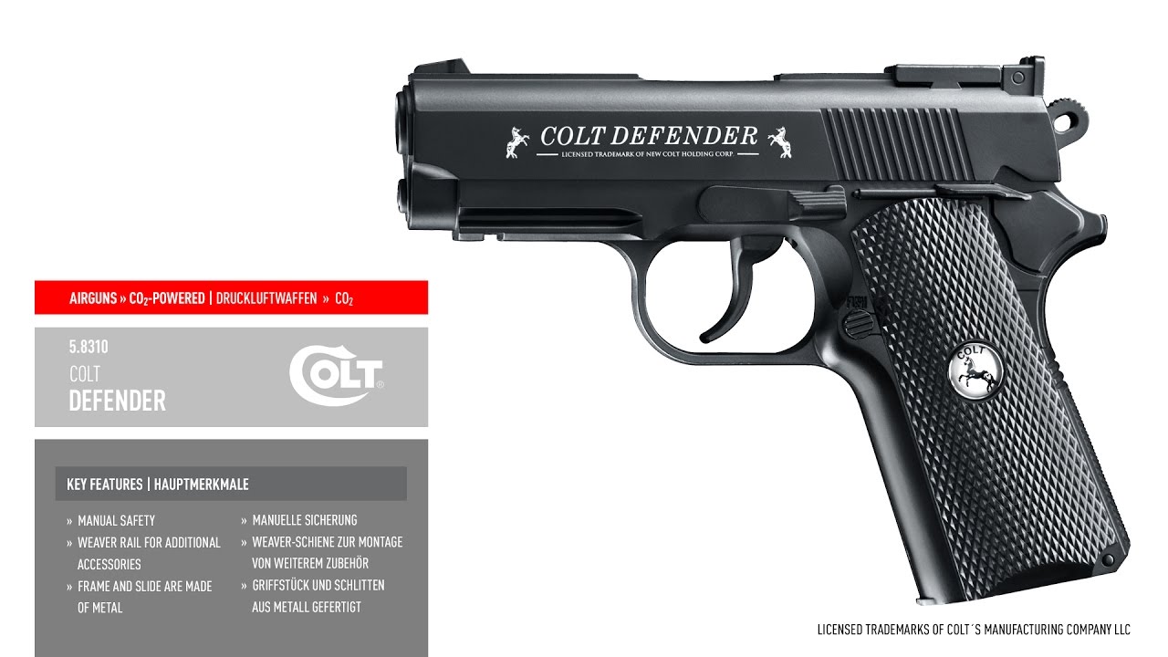 Pistola Co2 Umarex Colt Defender Full Metal 4,5 + Kit