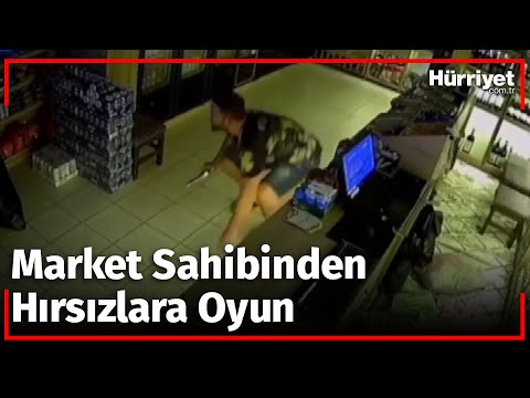 Antalya'da Market Sahibinden Film Gibi Hırsız Yakalama Görüntüleri!